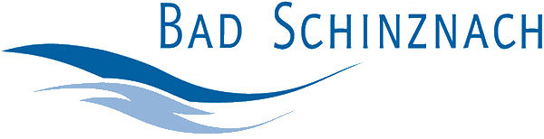 Bad Schinznach Logo in blau mit Schrift und Bild.
